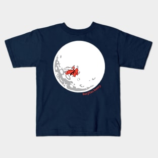 Bunjitsu Bunny Jumps to the Moon! Kids T-Shirt